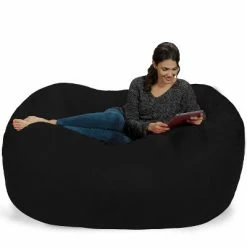 Coupon 🔥 6' Large Bean Bag Lounger with Memory Foam Filling and Washable Cover - Relax Sacks Blue 🔥 -Living Room Chairs Sales unnamed file 9908