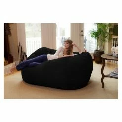 Coupon 🔥 6' Large Bean Bag Lounger with Memory Foam Filling and Washable Cover - Relax Sacks Blue 🔥 -Living Room Chairs Sales unnamed file 9909
