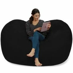 Coupon 🔥 6' Large Bean Bag Lounger with Memory Foam Filling and Washable Cover - Relax Sacks Blue 🔥 -Living Room Chairs Sales unnamed file 9914