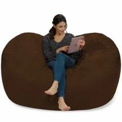 Coupon 🔥 6' Large Bean Bag Lounger with Memory Foam Filling and Washable Cover - Relax Sacks Blue 🔥 -Living Room Chairs Sales unnamed file 9917
