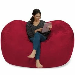 Coupon 🔥 6' Large Bean Bag Lounger with Memory Foam Filling and Washable Cover - Relax Sacks Blue 🔥 -Living Room Chairs Sales unnamed file 9918