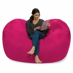 Coupon 🔥 6' Large Bean Bag Lounger with Memory Foam Filling and Washable Cover - Relax Sacks Blue 🔥 -Living Room Chairs Sales unnamed file 9919
