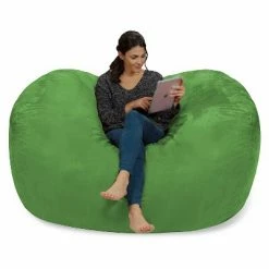 Coupon 🔥 6' Large Bean Bag Lounger with Memory Foam Filling and Washable Cover - Relax Sacks Blue 🔥 -Living Room Chairs Sales unnamed file 9921
