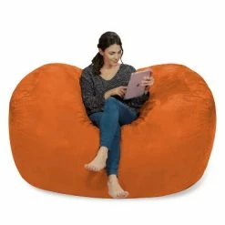 Coupon 🔥 6' Large Bean Bag Lounger with Memory Foam Filling and Washable Cover - Relax Sacks Blue 🔥 -Living Room Chairs Sales unnamed file 9922