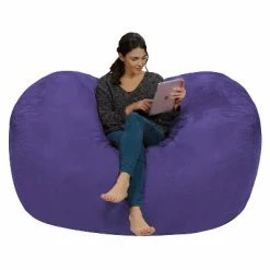 Coupon 🔥 6' Large Bean Bag Lounger with Memory Foam Filling and Washable Cover - Relax Sacks Blue 🔥 -Living Room Chairs Sales unnamed file 9926