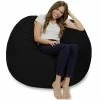 Cheap 😉 4' Bean Bag Chair with Memory Foam Filling and Washable Cover - Relax Sacks Charcoal 🎉